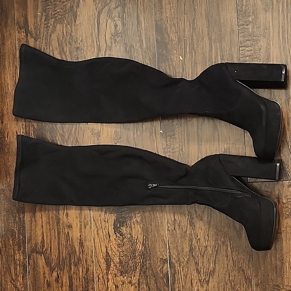 Steve Madden - Sofia thigh-high platform black boots